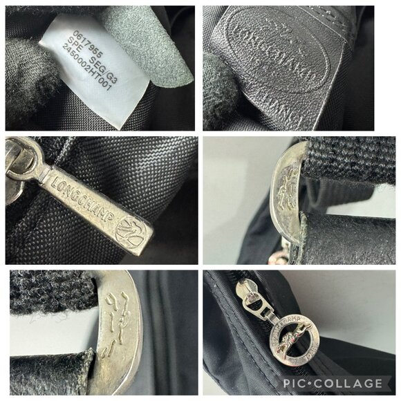 Vintage Longchamp Le Pliage Black Nylon Exterior Extra Large Shoulder Bag - Picture 9 of 14